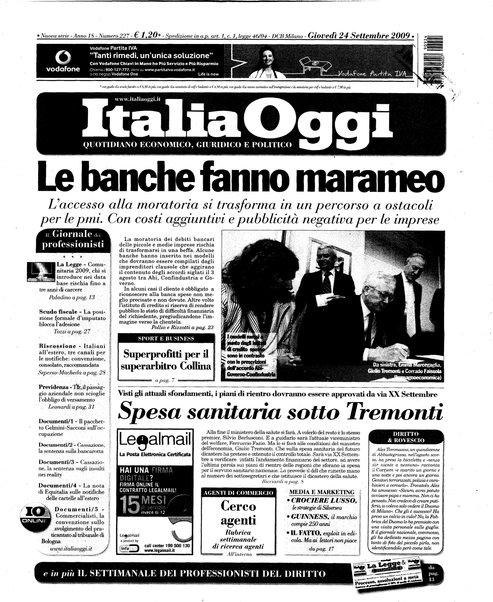 Italia oggi : quotidiano di economia finanza e politica